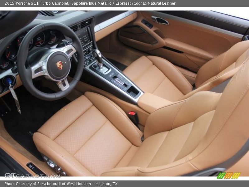 Sapphire Blue Metallic / Espresso/Cognac Natural Leather 2015 Porsche 911 Turbo Cabriolet