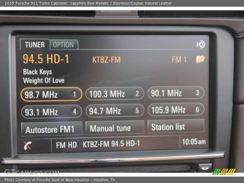 Sapphire Blue Metallic / Espresso/Cognac Natural Leather 2015 Porsche 911 Turbo Cabriolet