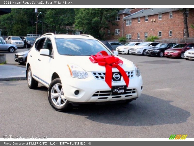 Pearl White / Black 2011 Nissan Rogue SV AWD