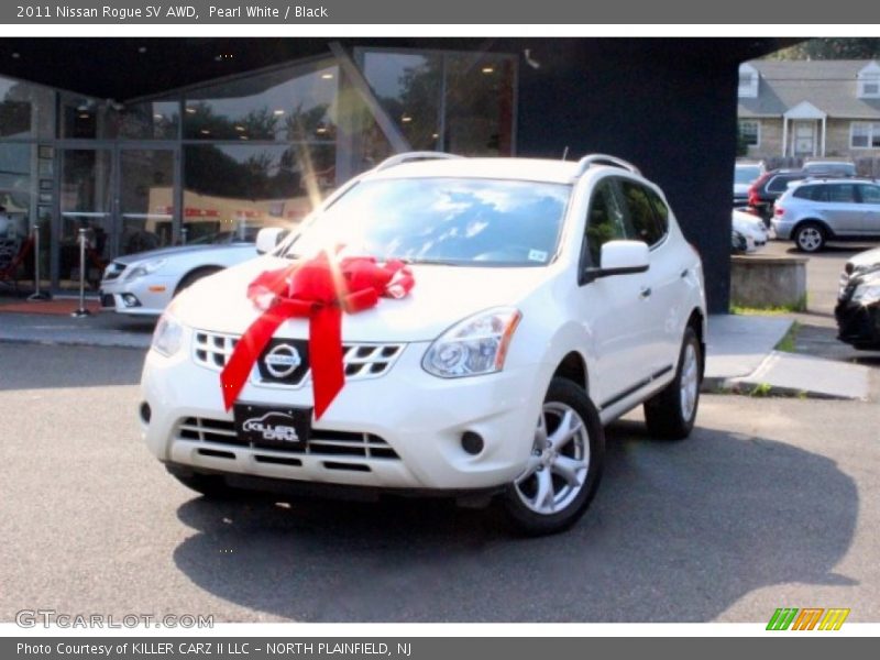Pearl White / Black 2011 Nissan Rogue SV AWD