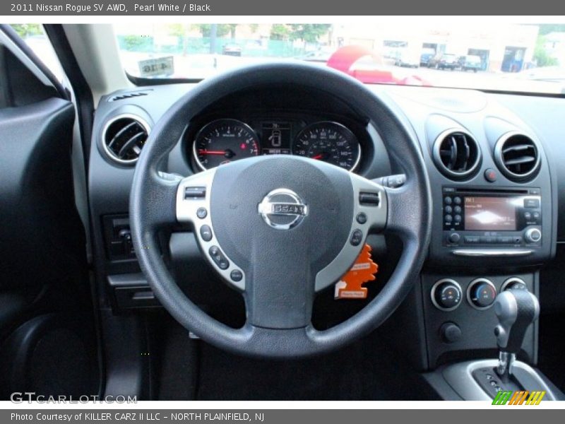 Pearl White / Black 2011 Nissan Rogue SV AWD