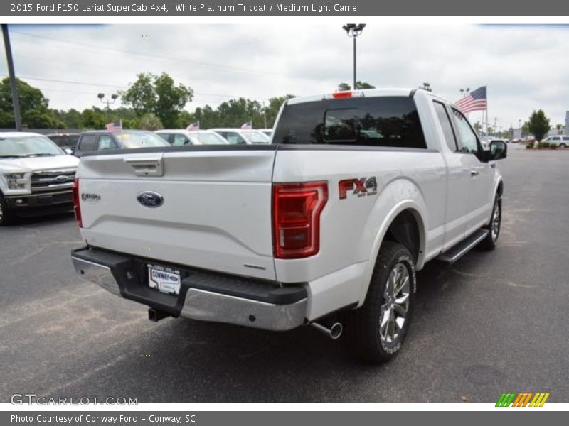 White Platinum Tricoat / Medium Light Camel 2015 Ford F150 Lariat SuperCab 4x4