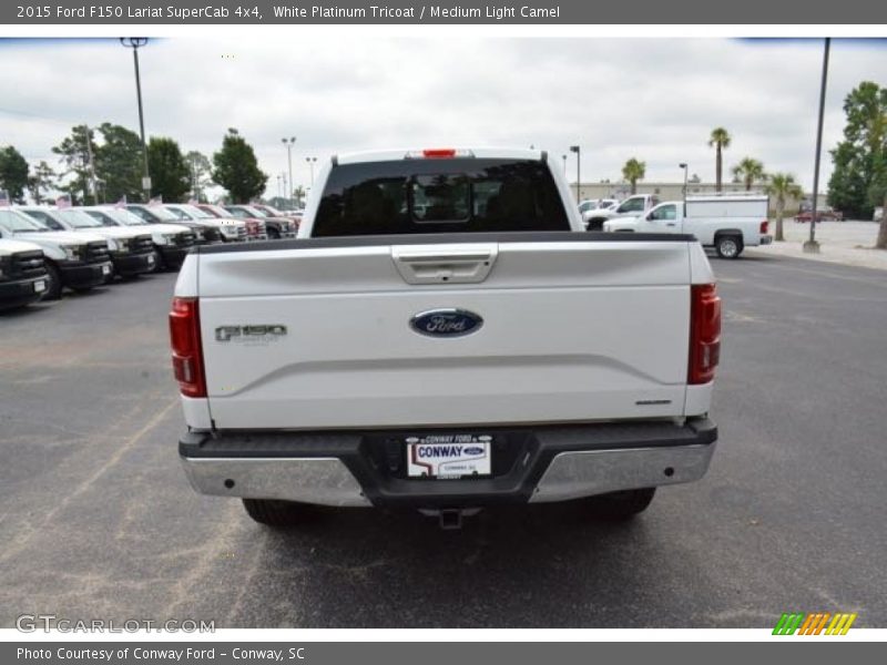 White Platinum Tricoat / Medium Light Camel 2015 Ford F150 Lariat SuperCab 4x4