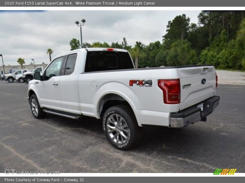 White Platinum Tricoat / Medium Light Camel 2015 Ford F150 Lariat SuperCab 4x4