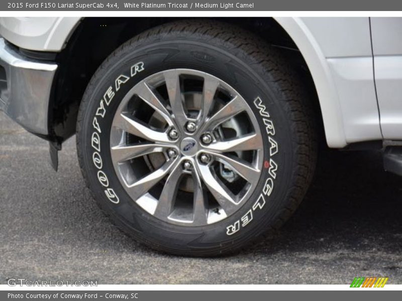 White Platinum Tricoat / Medium Light Camel 2015 Ford F150 Lariat SuperCab 4x4