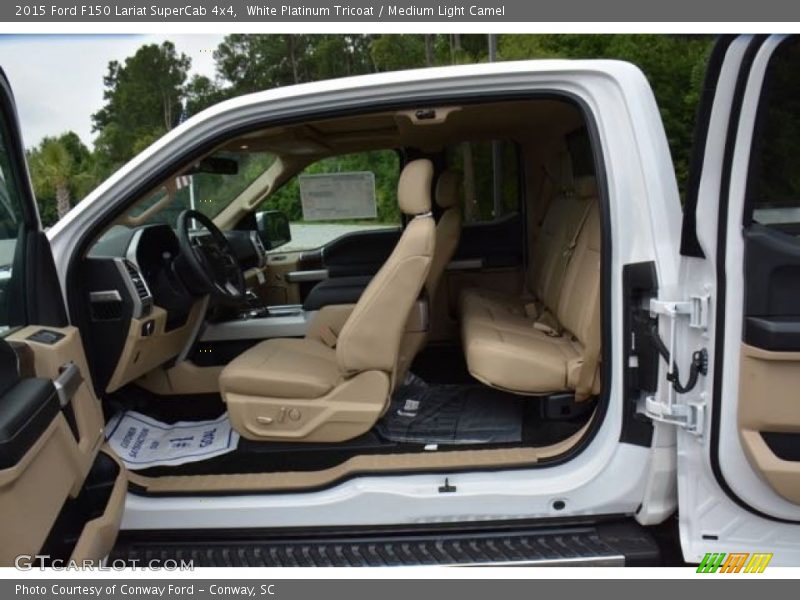 White Platinum Tricoat / Medium Light Camel 2015 Ford F150 Lariat SuperCab 4x4