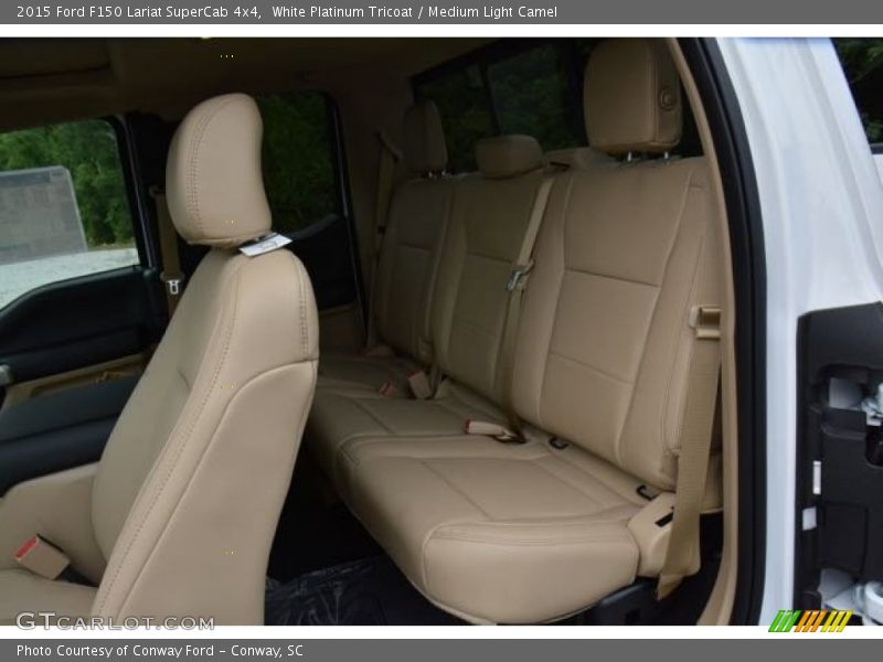 White Platinum Tricoat / Medium Light Camel 2015 Ford F150 Lariat SuperCab 4x4