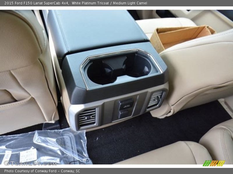 White Platinum Tricoat / Medium Light Camel 2015 Ford F150 Lariat SuperCab 4x4