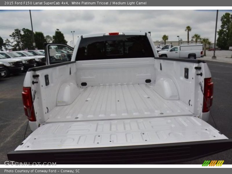 White Platinum Tricoat / Medium Light Camel 2015 Ford F150 Lariat SuperCab 4x4