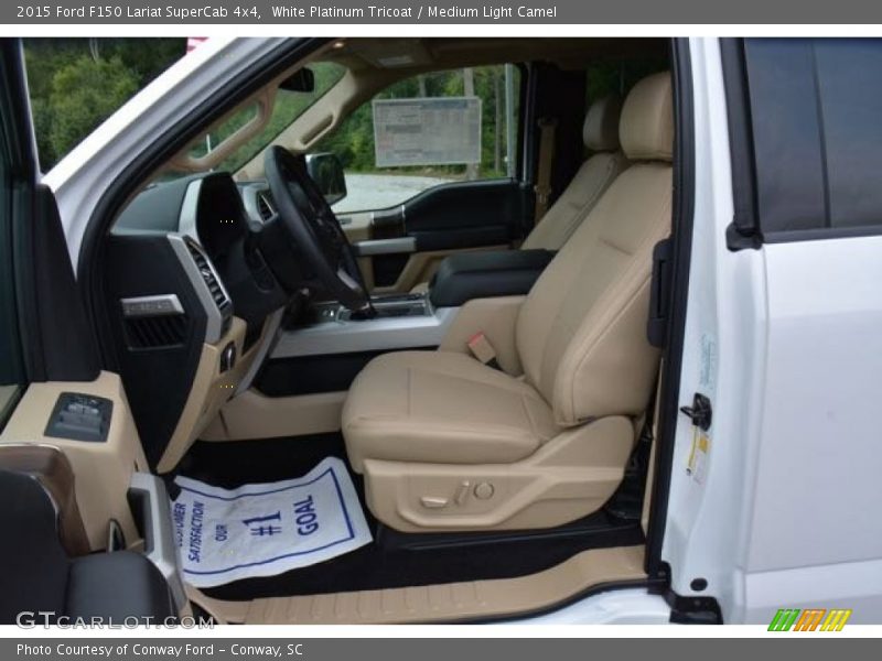 White Platinum Tricoat / Medium Light Camel 2015 Ford F150 Lariat SuperCab 4x4