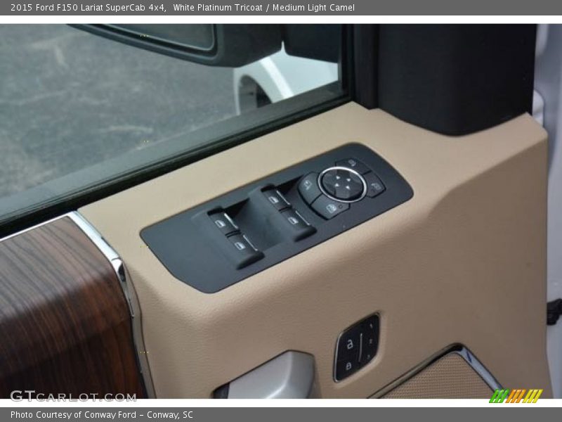 White Platinum Tricoat / Medium Light Camel 2015 Ford F150 Lariat SuperCab 4x4