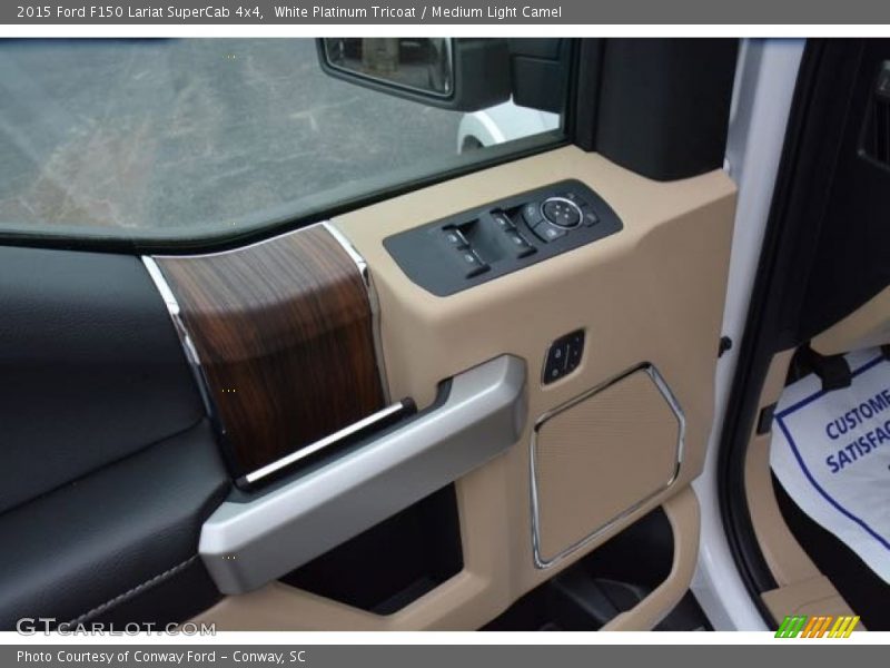White Platinum Tricoat / Medium Light Camel 2015 Ford F150 Lariat SuperCab 4x4