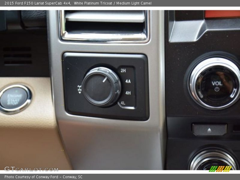 White Platinum Tricoat / Medium Light Camel 2015 Ford F150 Lariat SuperCab 4x4