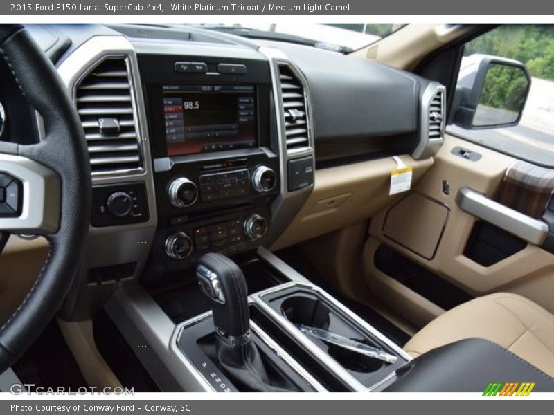 White Platinum Tricoat / Medium Light Camel 2015 Ford F150 Lariat SuperCab 4x4