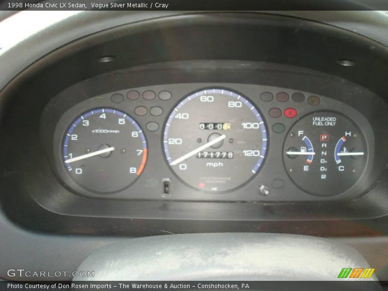 Vogue Silver Metallic / Gray 1998 Honda Civic LX Sedan