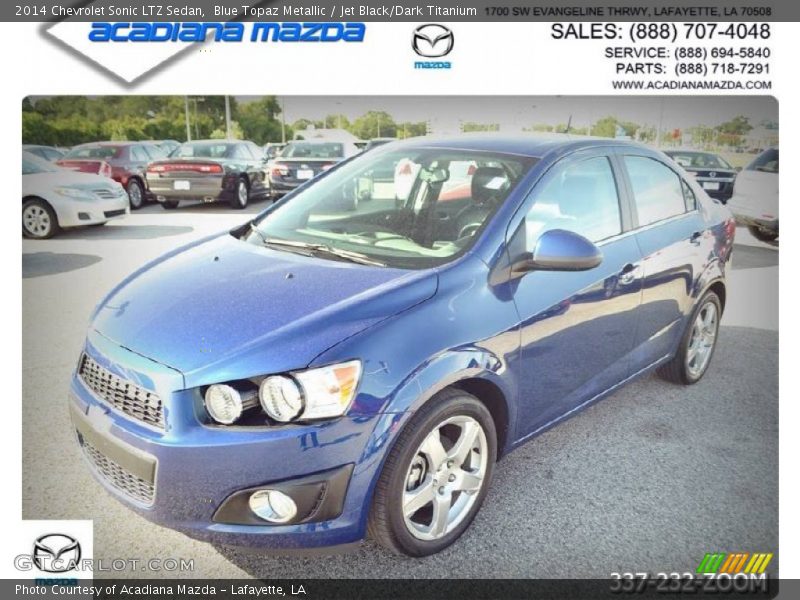 Blue Topaz Metallic / Jet Black/Dark Titanium 2014 Chevrolet Sonic LTZ Sedan