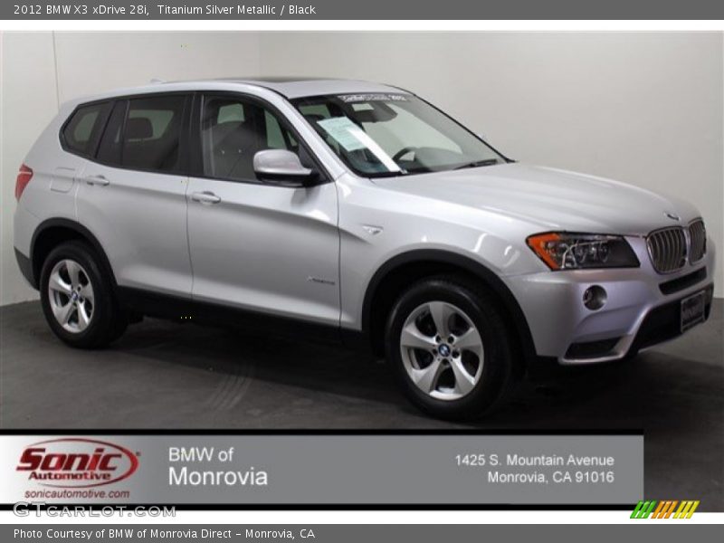 Titanium Silver Metallic / Black 2012 BMW X3 xDrive 28i