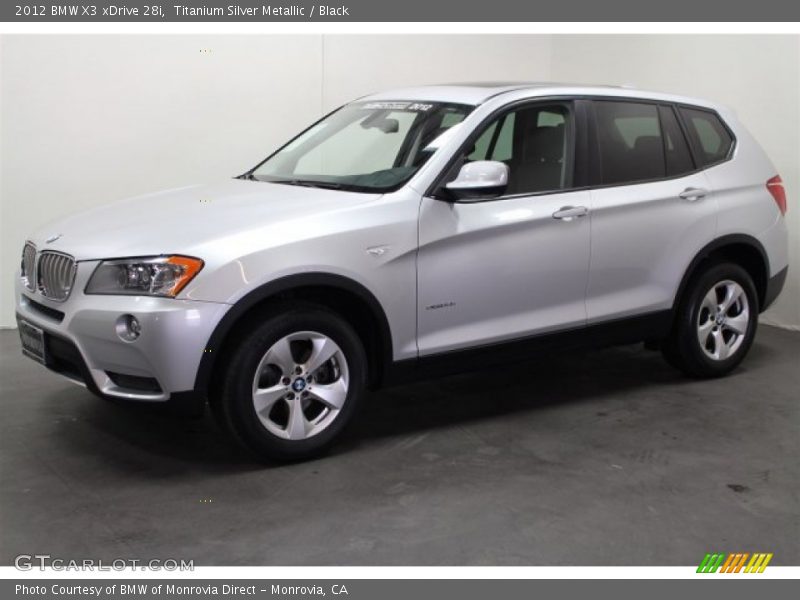 Titanium Silver Metallic / Black 2012 BMW X3 xDrive 28i