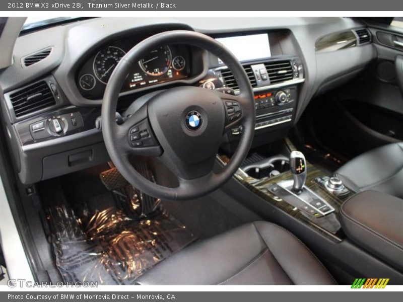 Titanium Silver Metallic / Black 2012 BMW X3 xDrive 28i