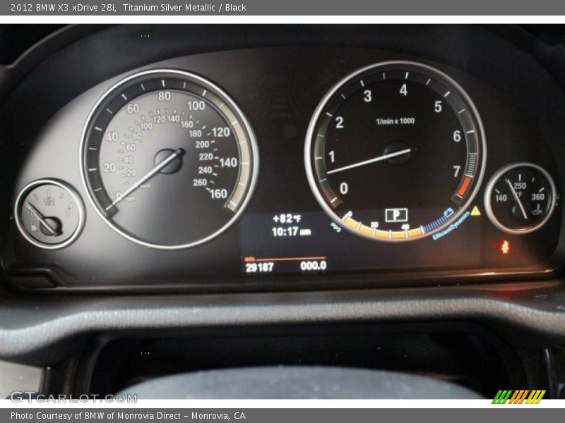 Titanium Silver Metallic / Black 2012 BMW X3 xDrive 28i