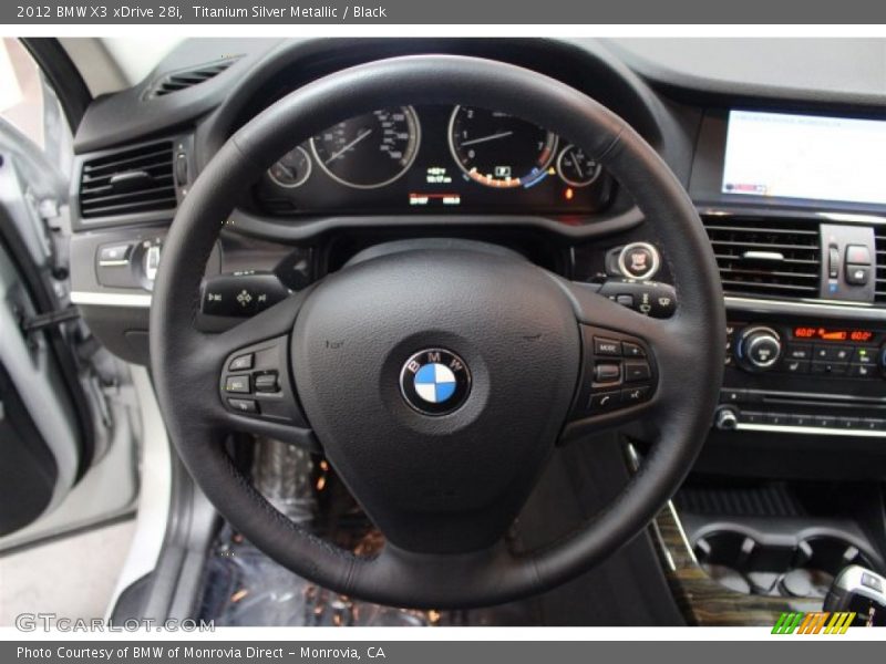 Titanium Silver Metallic / Black 2012 BMW X3 xDrive 28i