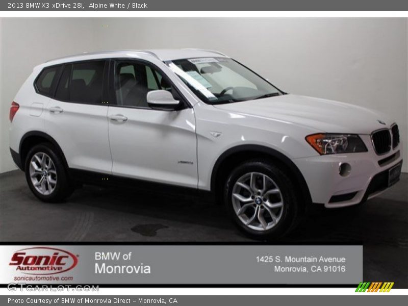 Alpine White / Black 2013 BMW X3 xDrive 28i