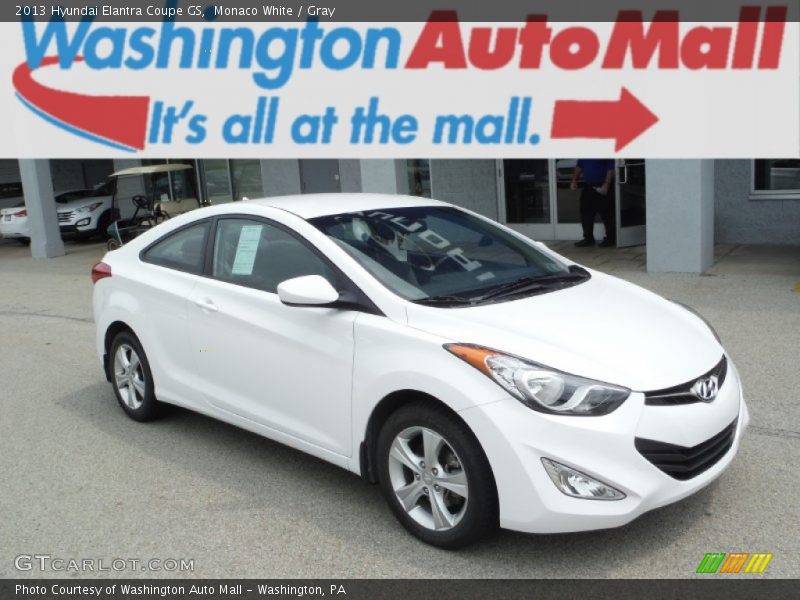 Monaco White / Gray 2013 Hyundai Elantra Coupe GS