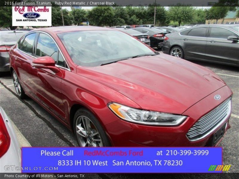 Ruby Red Metallic / Charcoal Black 2016 Ford Fusion Titanium
