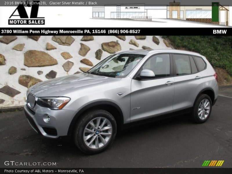Glacier Silver Metallic / Black 2016 BMW X3 xDrive28i