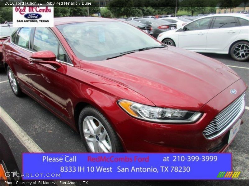 Ruby Red Metallic / Dune 2016 Ford Fusion SE