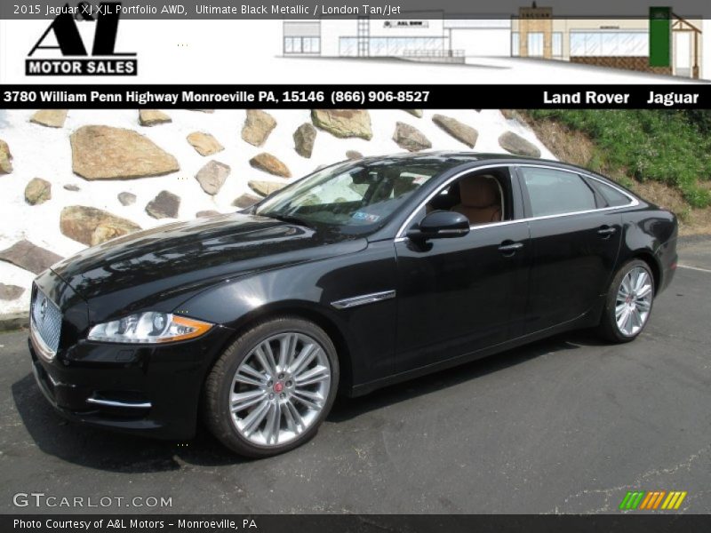 Ultimate Black Metallic / London Tan/Jet 2015 Jaguar XJ XJL Portfolio AWD