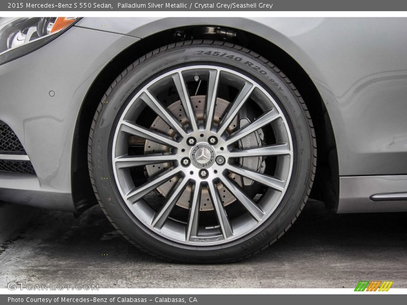 Palladium Silver Metallic / Crystal Grey/Seashell Grey 2015 Mercedes-Benz S 550 Sedan
