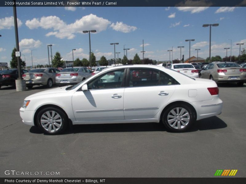 Powder White Pearl / Camel 2009 Hyundai Sonata Limited V6