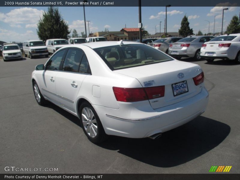 Powder White Pearl / Camel 2009 Hyundai Sonata Limited V6