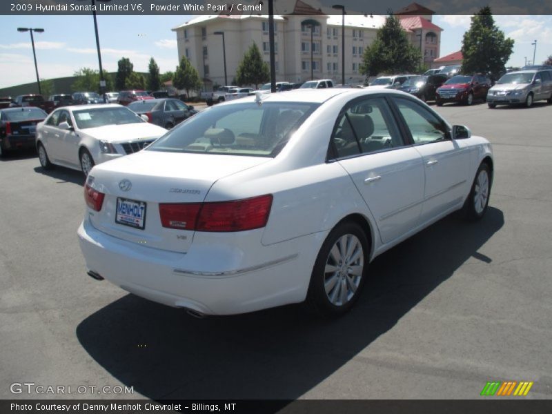 Powder White Pearl / Camel 2009 Hyundai Sonata Limited V6