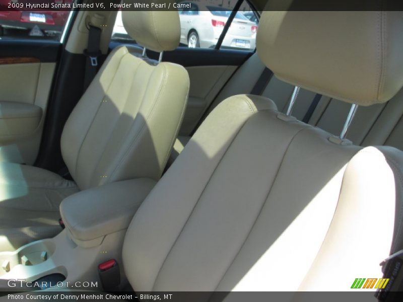 Powder White Pearl / Camel 2009 Hyundai Sonata Limited V6