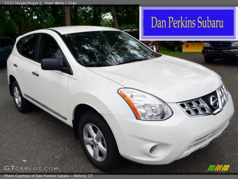 Pearl White / Gray 2012 Nissan Rogue S