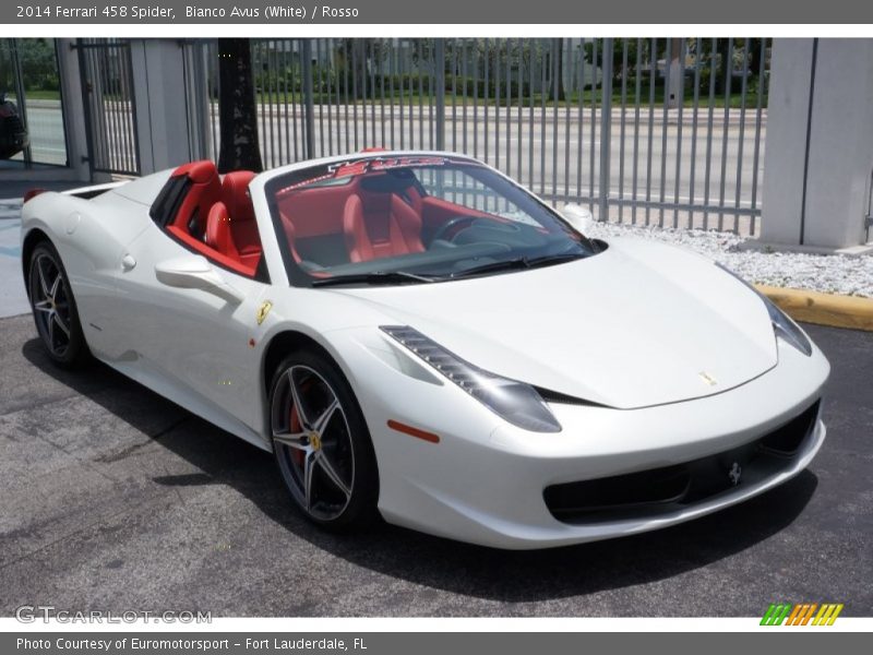 Bianco Avus (White) / Rosso 2014 Ferrari 458 Spider