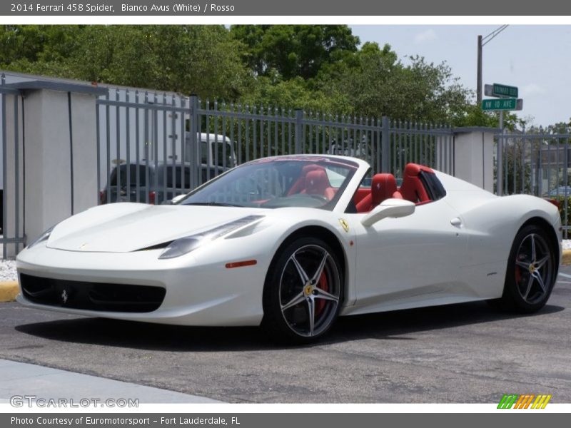 Bianco Avus (White) / Rosso 2014 Ferrari 458 Spider