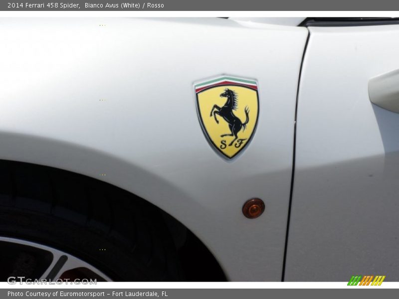 Bianco Avus (White) / Rosso 2014 Ferrari 458 Spider