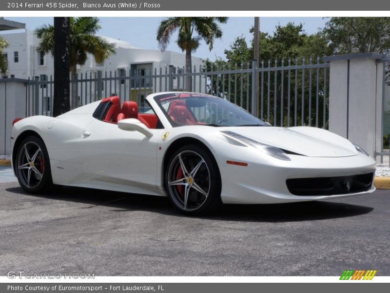Bianco Avus (White) / Rosso 2014 Ferrari 458 Spider