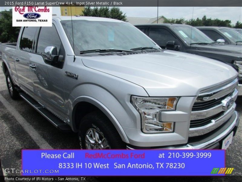 Ingot Silver Metallic / Black 2015 Ford F150 Lariat SuperCrew 4x4