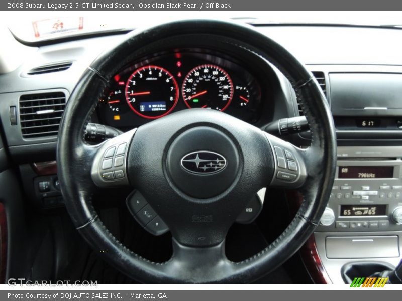 Obsidian Black Pearl / Off Black 2008 Subaru Legacy 2.5 GT Limited Sedan