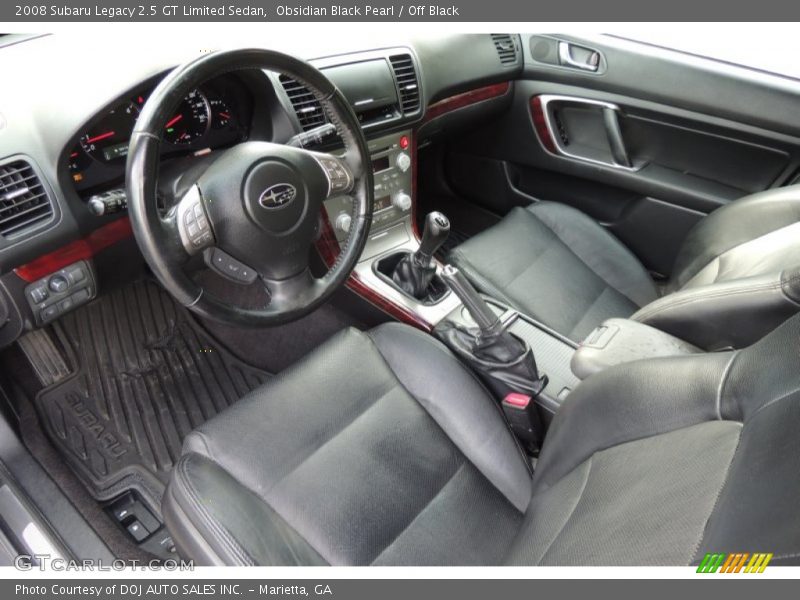 Obsidian Black Pearl / Off Black 2008 Subaru Legacy 2.5 GT Limited Sedan
