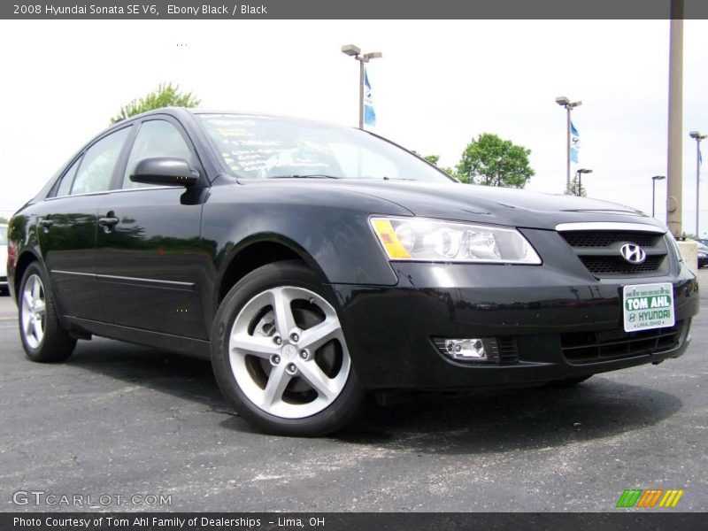 Ebony Black / Black 2008 Hyundai Sonata SE V6