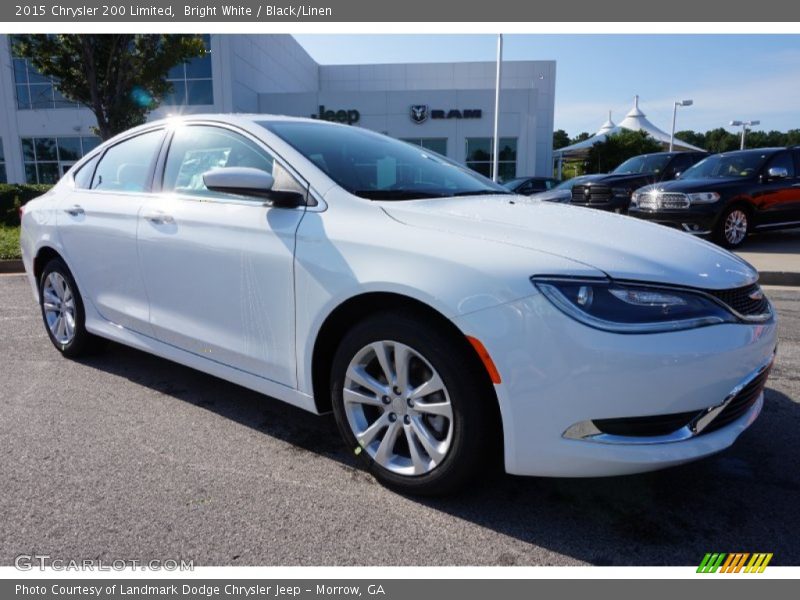 Bright White / Black/Linen 2015 Chrysler 200 Limited