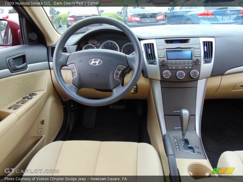 Dark Cherry Red / Camel 2009 Hyundai Sonata GLS