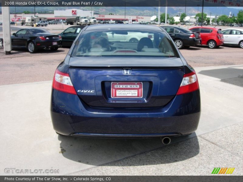 Royal Blue Pearl / Gray 2008 Honda Civic EX-L Coupe