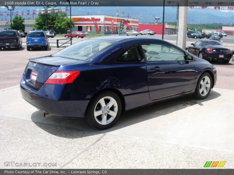 Royal Blue Pearl / Gray 2008 Honda Civic EX-L Coupe