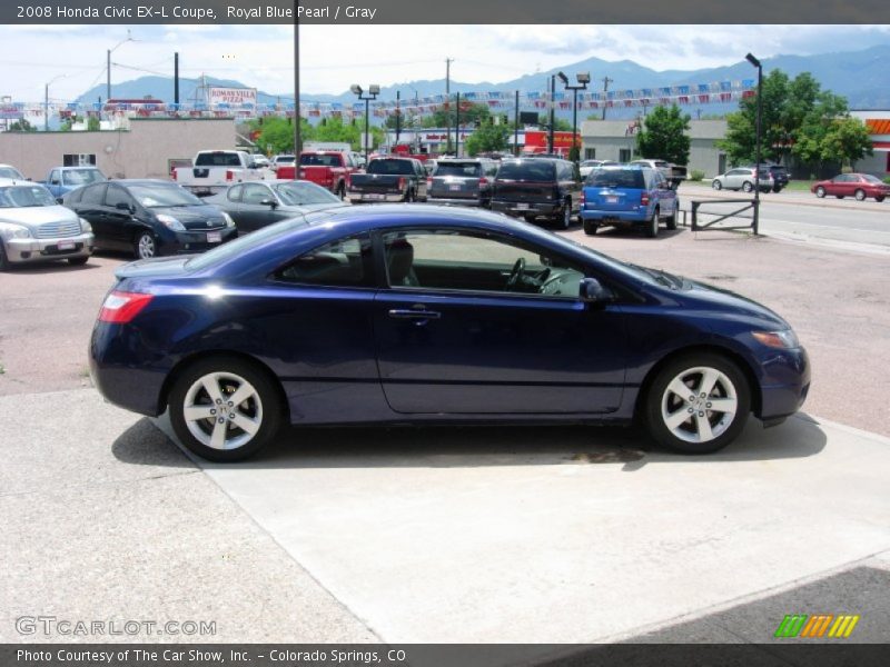 Royal Blue Pearl / Gray 2008 Honda Civic EX-L Coupe